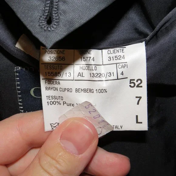 Canali 13320 Drop 7 Gray Striped Two Button Suit 42L